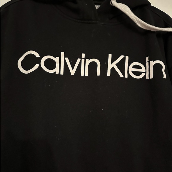 Calvin Klein Performance Black Cropped Hoodie Sweatshirt Pullover Size Medium - Picture 12 of 12
